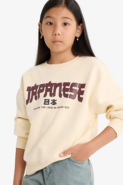 DeFacto Kız Çocuk Sweat E6779A8/ER134 ECRU