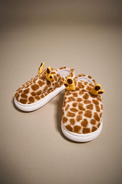 DeFacto Women's Giraffe Themed Flat Sole House Slippers F1547Ax25Wn