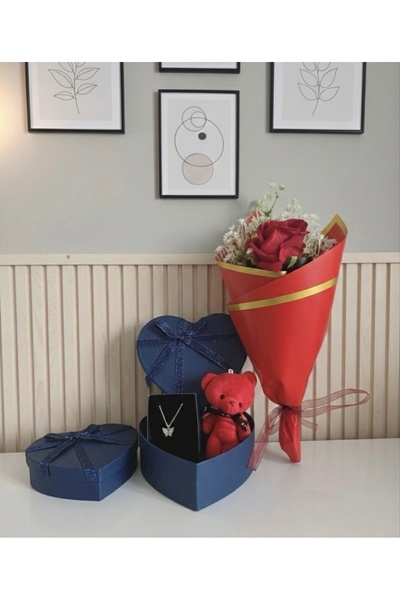 elovya sevgiliye hediye arkadaşa hediyeSevgililer Günü Özel Kırmızı Gül, Ayıc...