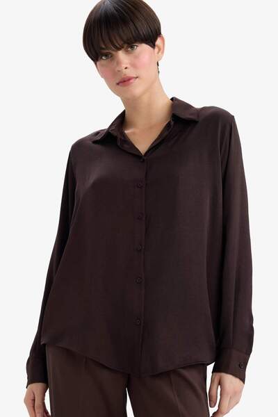 DeFacto Regular Fit Satin Long Sleeve Shirt G3259Ax25Au