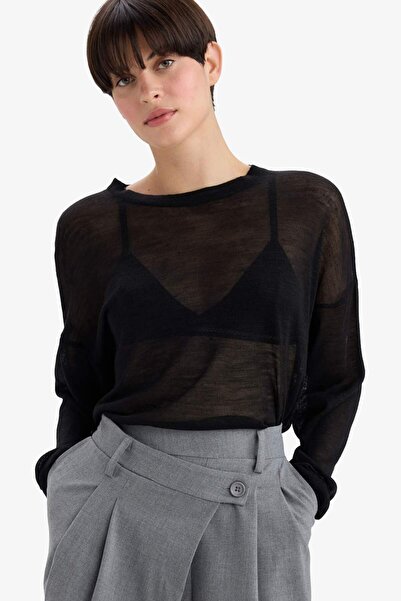 DeFacto Relax Fit Crew Neck Slim Knit Sweater G1827Ax25Au