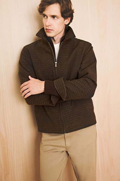 DeFacto Slim-Fit-Mantel mit schmaler Passform, Polokragen, Taschen, gefüttert...