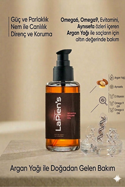 Lapien's Argan Yağı Yıpranmış Kuru ,Kabaran Saçlar Için Yumuşaklık Ve Parlakl...