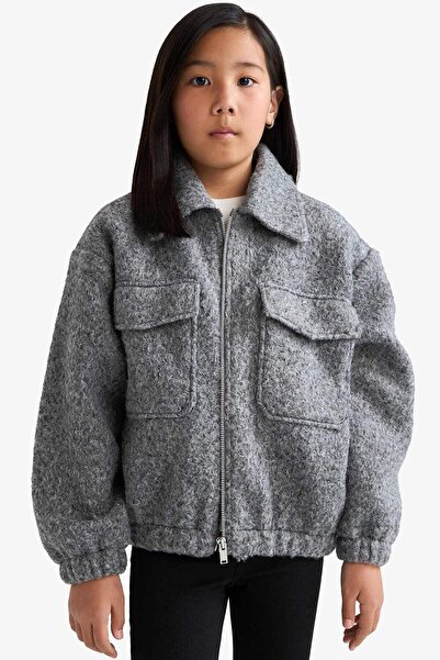 DeFacto Бомбер з коміром-поло та блискавкою для дівчаток E9352A825AU