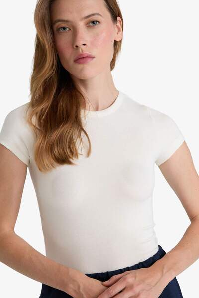 DeFacto Tricou cu mânecă scurtă, cu decolteu rotund, Slim Fit G2761AX25AU