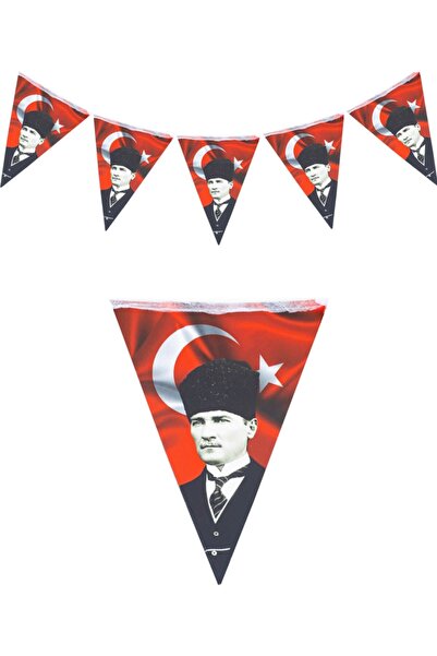 Parti dolabı 1 Adet Türk Bayraklı Atatürk Baskılı Flama Süs 23 Nisan 19 Mayıs...