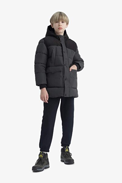 DeFacto Водонепроникна куртка з капюшоном і флісовою підкладкою для хлопчиків...