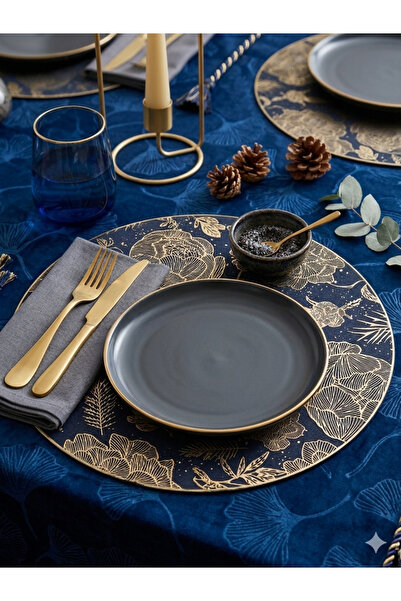 DsHome Dekoratif Leke Tutmaz 6’lı Supla Amerikan Servis Sunum Seti 38cm