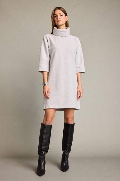 DeFacto Turtleneck Half Sleeve Mini Dress G3793Ax25Wn