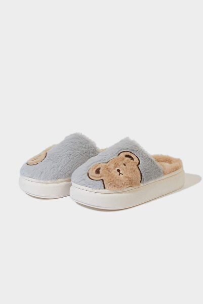 DeFacto Women's Teddy Bear Flat Sole House Slippers F1546Ax25Wn