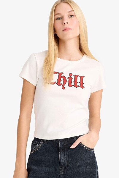 DeFacto Fitted Printed Ribana Short Sleeve T-Shirt G1222Ax25Au