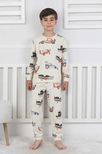 bunny hopp Комплект пижама за момчета с дълги ръкави от 100% памук Suprem Jer...