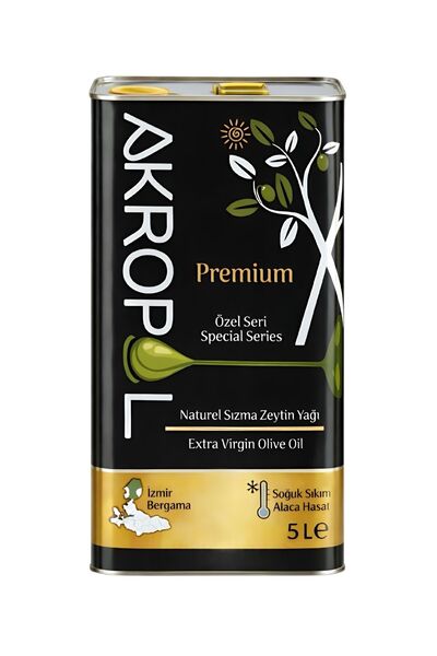 Akropol Erken Hasat Soğuk Sıkım Naturel Sızma Zeytinyağı 5 LT Teneke - Yüksek...