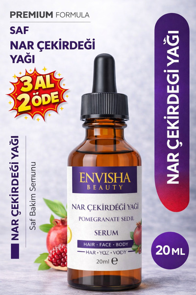 Envisha Beauty Nar Çekirdeği Yağı %100 Doğal Bitkisel Yağ Pomegranate Oil 20 ML