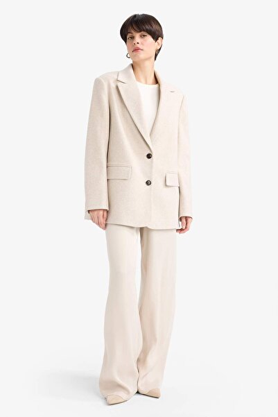 DeFacto Pantaloni din satin cu croială normală, cu buzunare, lungime până la ...