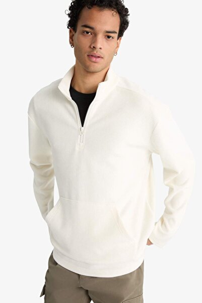 DeFacto Sweatshirt din catifea cu jumătate de fermoar guler ridicat tricou F2...