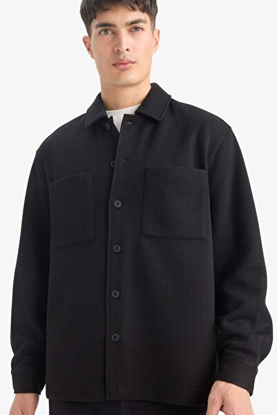 DeFacto Men's Long Sleeve Shirt E9203Ax/Bk81 Black