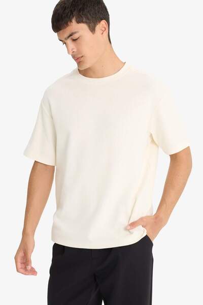 DeFacto Tricou cu mânecă scurtă, cu gât crew, croială normală E8182AX25AU