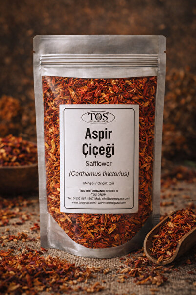 TOS The Organic Spices Aspir Çiçeği 50 gr (1. KALİTE) Carthamus Tinctorius / ...