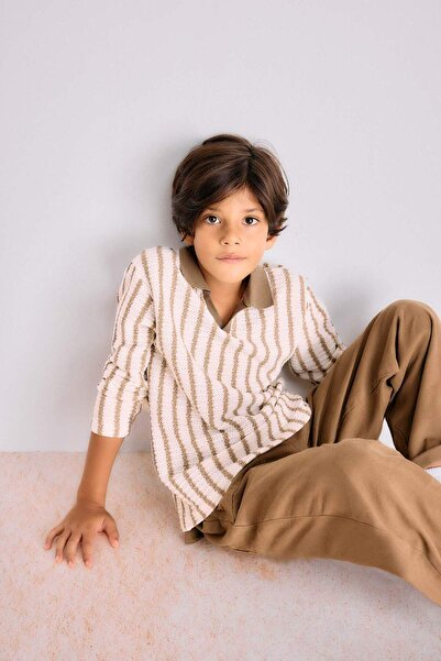 DeFacto Polo ovratnik Prugasto dukserica za dečake G2664A825AU