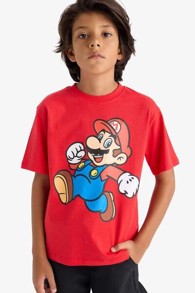 DeFacto تي شيرت نينتندو برقبة دائرية وأكمام قصيرة للأولاد G2328A825AU