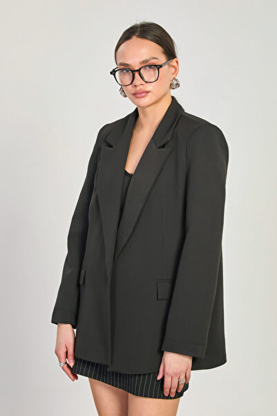 BARRELS AND OIL Women's Classic Blazer Jacket - Black