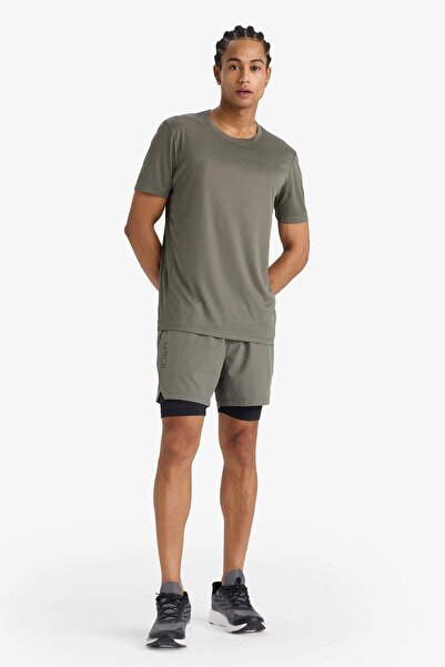 DeFacto Slim Fit Dar Kesim Sporcu İçi Taytlı Dokuma Şort F0010AX25AU