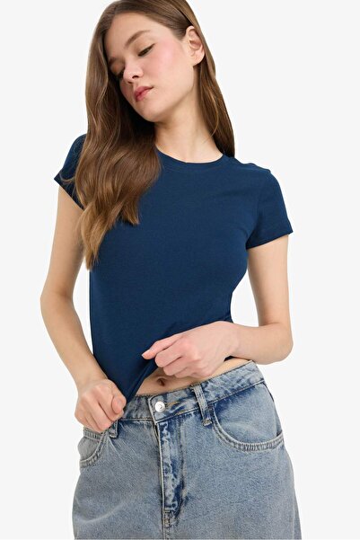 DeFacto Μπλουζάκι με κοντό μανίκι με λαιμόκοψη E0288AX25AU