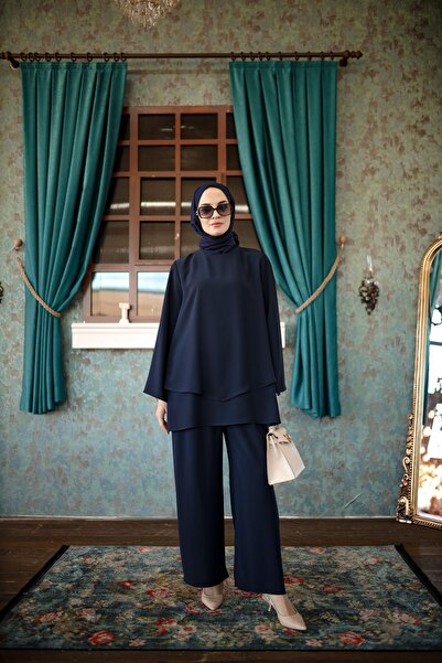 NS Moda Tesettür İmza Takım Lacivert-Model 565