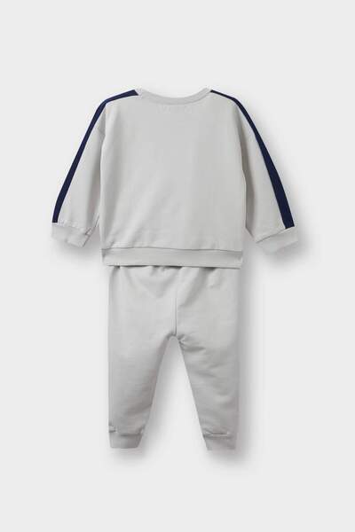 DeFacto 2li Takım Okul Baskılı Sweatshirt Eşofman Altı Erkek Bebek F3301A525AU