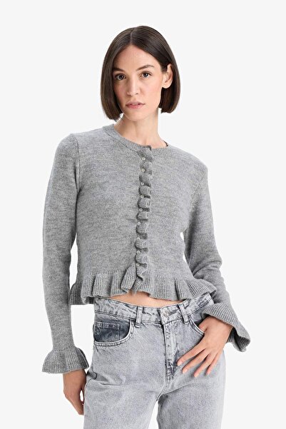 DeFacto Регулярний Fıt Велосипедний комір Трикотажний кардиган F3888AX25WN