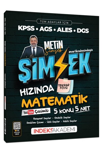 İndeks Akademi 2026 KPSS MEB-AGS ALES DGS Şimşek Hızında Matematik Tekrar Föy...
