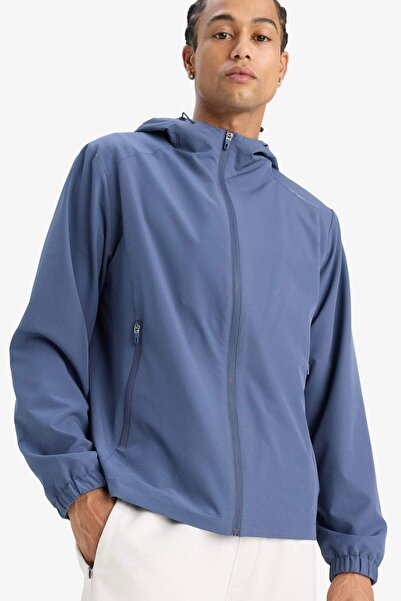 DeFacto Water Repellent Regular Fit K Hooded Zippered Raincoat E9218Ax25Au