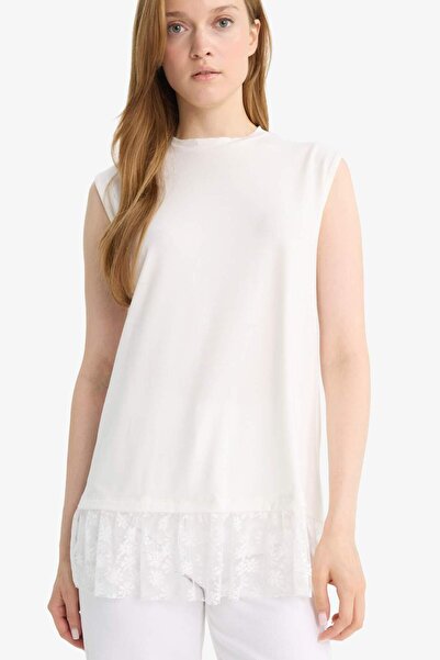 DeFacto Ärmellose Tunika mit normaler Passform und Rundhalsausschnitt und Spi...