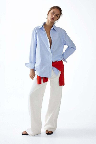 H&M قميص أكسفورد كبير الحجم