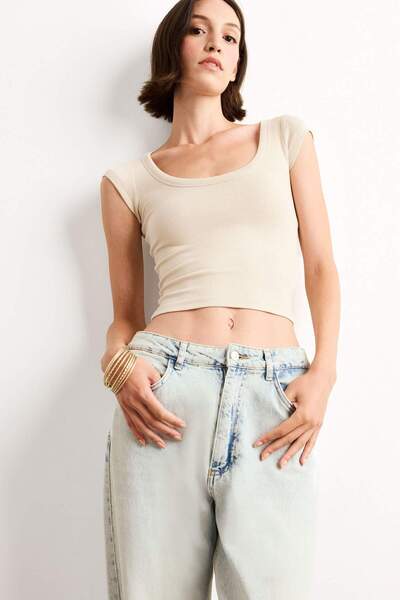 DeFacto Κοντομάνικο μπλουζάκι Crew Neck G1077AX25SM