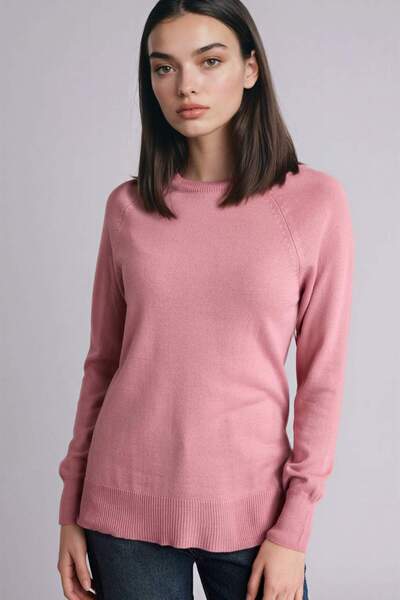 DeFacto Relaxed Fit Basic Unifarben Strickpullover mit Rundhalsausschnitt I69...