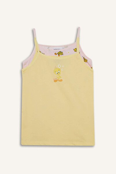 DeFacto 100% Cotton Pack Looney Tunes 2-Pack Undershirt Girls F8636A825Au