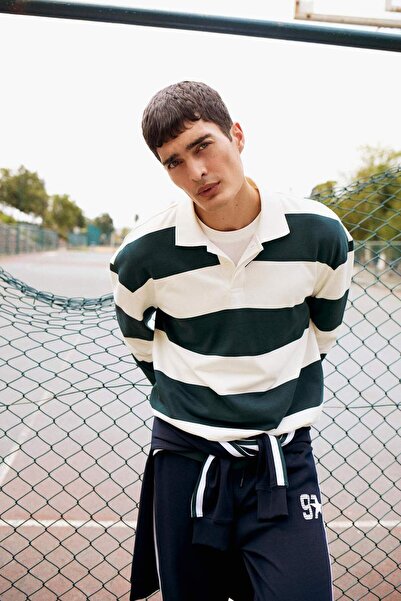 DeFacto Košarasti kroj, udobna kroj polo majica sa dugmićima Prugasto F0857AX...