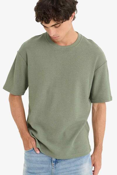 DeFacto Μπλουζάκι με υφή και φαρδιά γραμμή E4838AX25AU