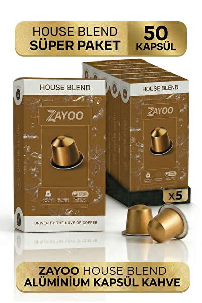 Zayoo Nespresso Uyumlu Alüminyum Kapsül - 5’li Paket - House Blend 6/10 - 50 ...