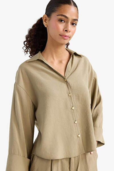 DeFacto Πουκάμισο με μακρύ μανίκι Loose Fit E9007AX25AU