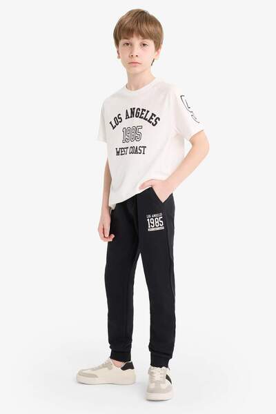 DeFacto Boy's 2-Piece Set Printed Short Sleeve T-Shirt Sweatpants D9884A825Sp
