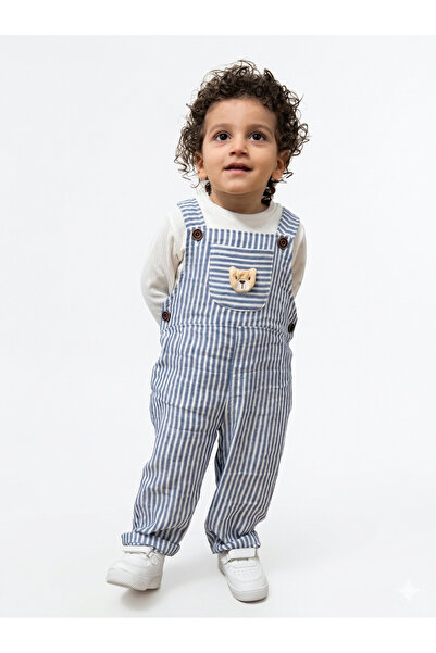 Babito Baby Αγόρια φορούν ριγέ κοστούμια με αρκουδάκια και μπλούζες με σλιπ