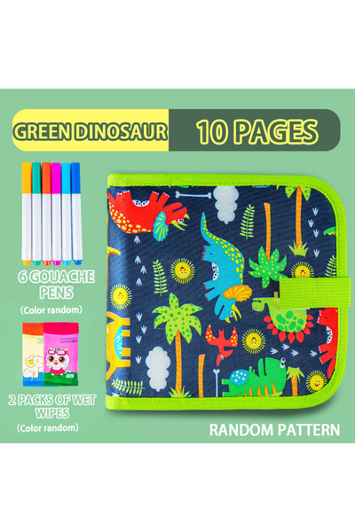Choice5 ديناصور أخضر، ١٠ صفحات، دفتر خربشات قابل للمسح للأطفال، ألعاب أطفال، ...
