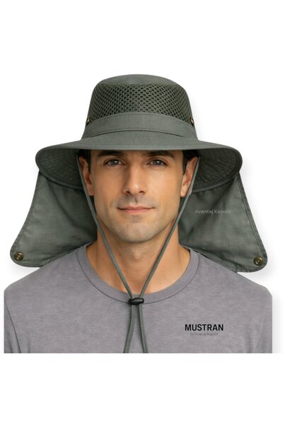 Mustran Uv Neck Wind Protection Sun Hat - Unisex Outdoor Safari Camping Fishi...