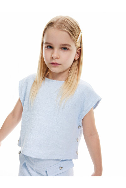 Koton Памучен топ без ръкави с копчета и велосипедна яка