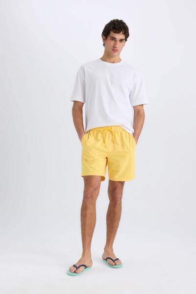 DeFacto Pantaloni scurți de baie cu cheie moale, cu croiala normală, lungime ...