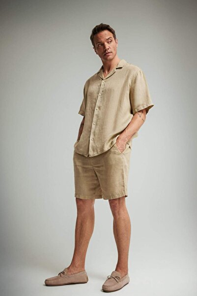 DeFacto 100% Linen Relax Fit Bermuda Shorts F4599Ax25Hs
