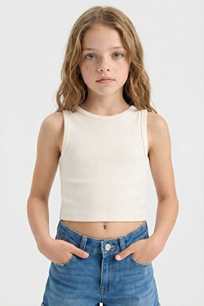 DeFacto Crew Neck Basic Plain Undershirt for Girls D9097A825Hs